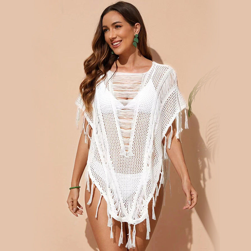 Women crocheted beach poncho Mune Fashion