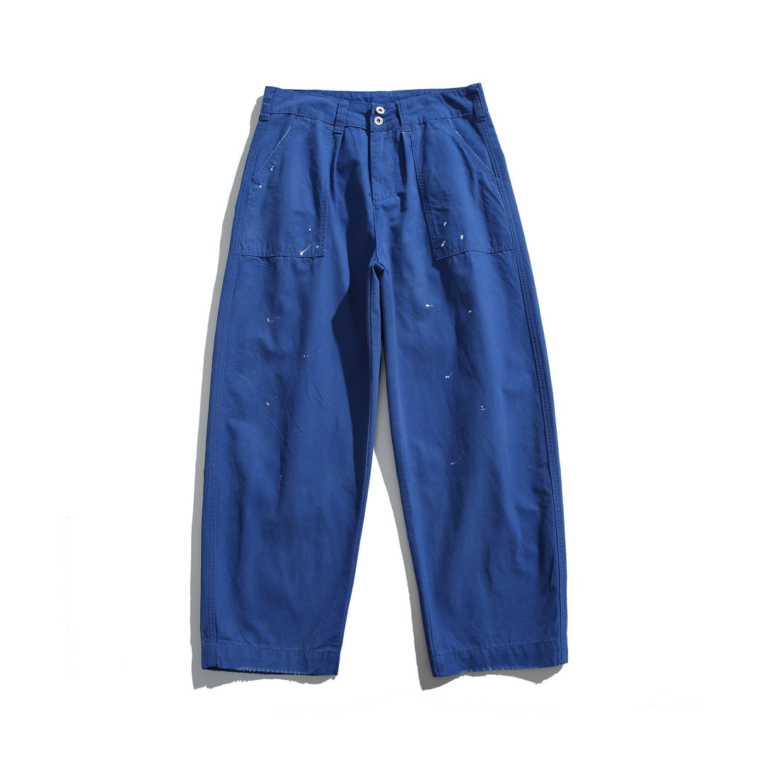 Women Wide Cropped Work Pants with High Waist and Patch Pockets Mune Fashion