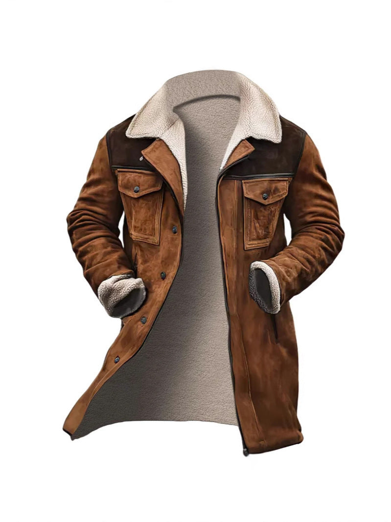 Men's Premium Suede Jacket with Teddy Lining Mune