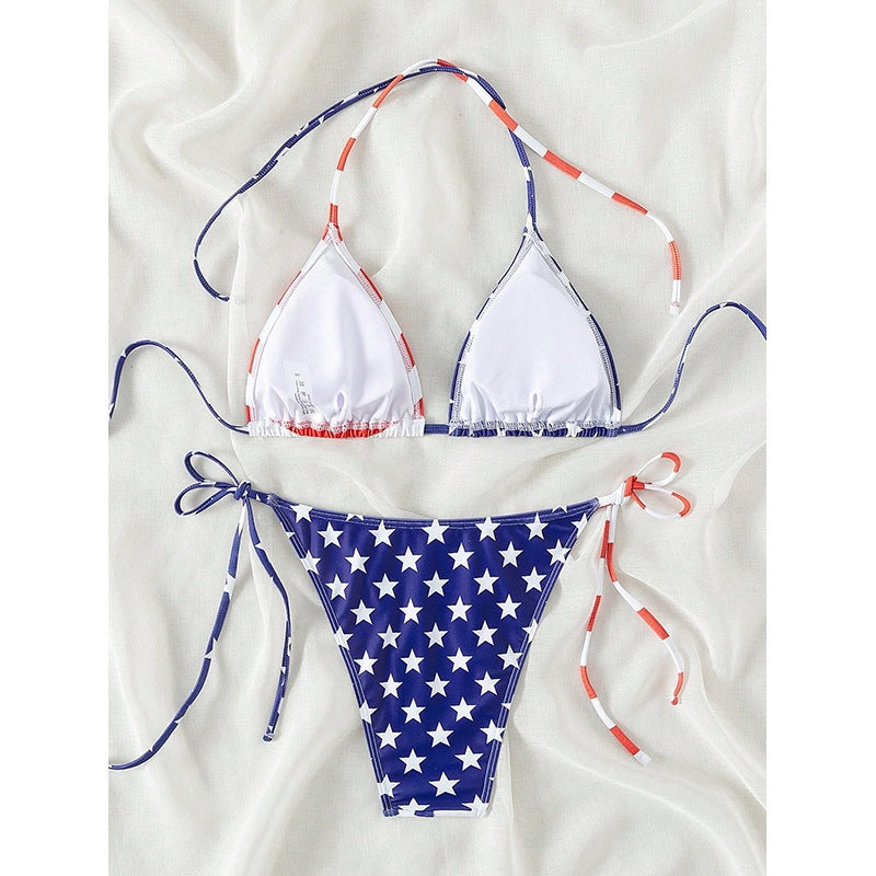 Ladies Triangle Bikini with Patriotic Design Mune Fashion