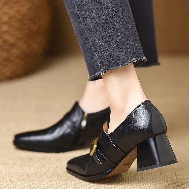 Women's Elegant Lace Ankle Boots with Block Heel Mune Fashion
