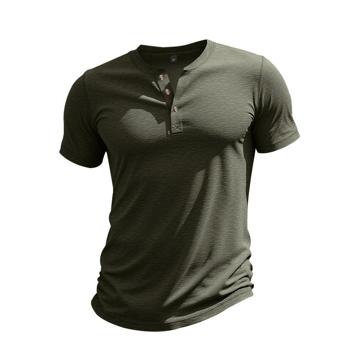 Men's Short Sleeve Henley T-Shirt made of soft cotton with decorative button placket Mune Fashion