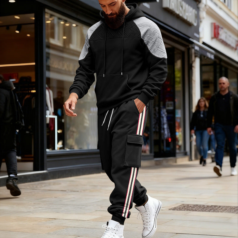 Men's two-piece utility leisure set with hoodie and cargo joggers Mune Fashion