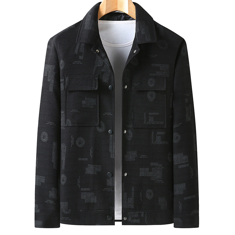 Men's lightweight textured overshirt with patch pockets and subtle all-over print Mune Fashion