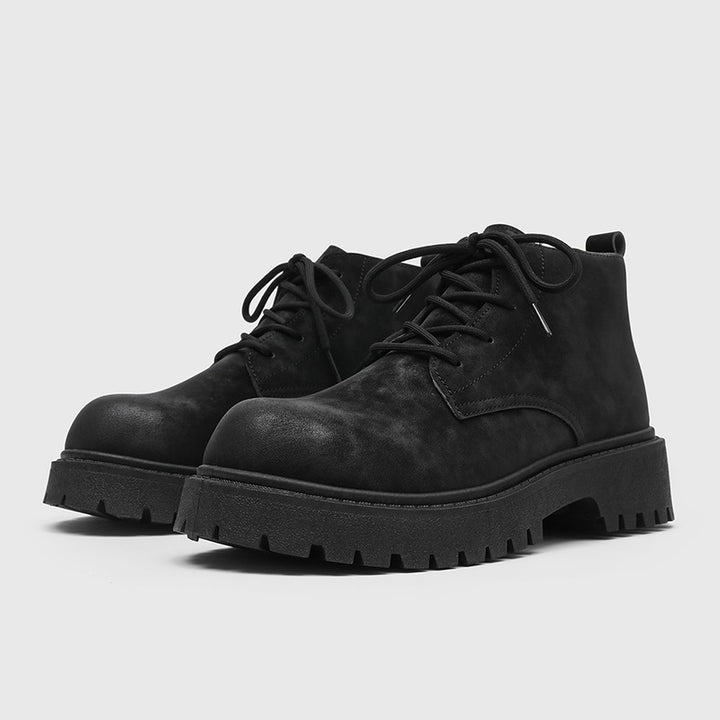 Men's Lace-up Combat Style Boots with Distinctive Tread Sole Mune Fashion