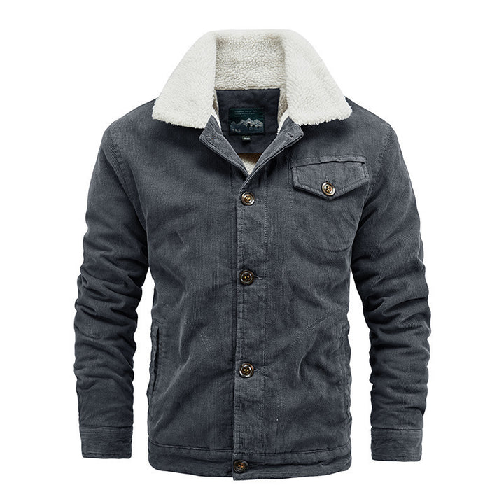 Men's cord jacket with sherpa collar and warming teddy fleece lining Mune Fashion