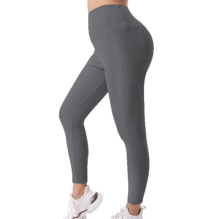 Women Ribbed High-Waist Lounge Leggings with Drawstring and Shaping Waistband Mune Fashion