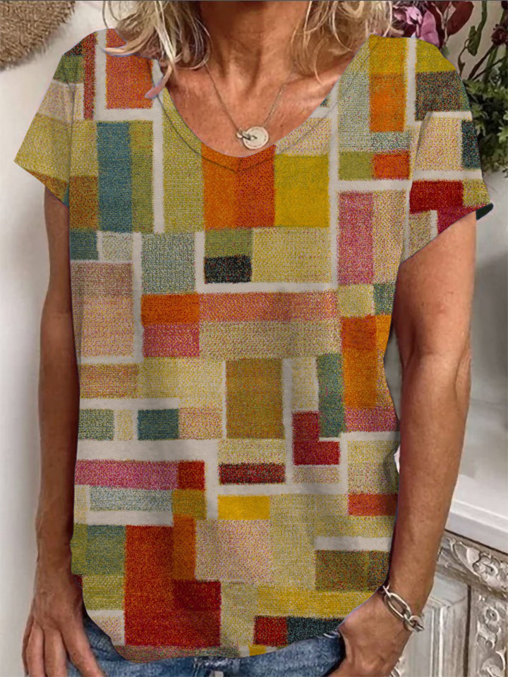 Ladies Loose Blouse with Colorful Paisley Pattern Mune Fashion