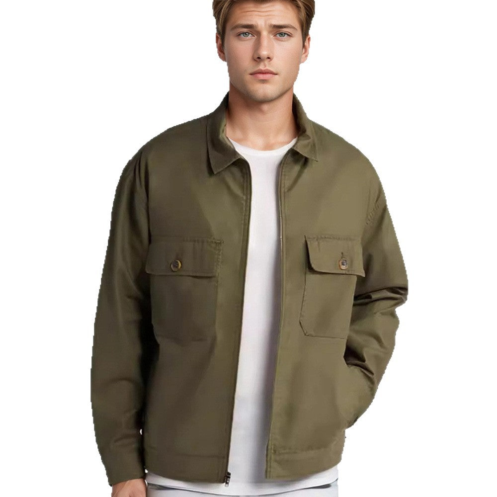Men's overshirt in workwear style with full zip and patch chest pockets Mune Fashion