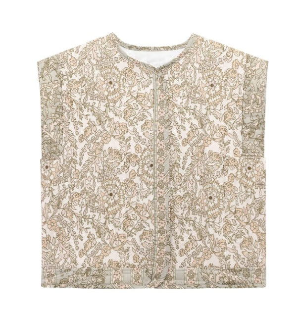 Women's Quilted Vest with Floral Design and Practical Pockets Mune Fashion