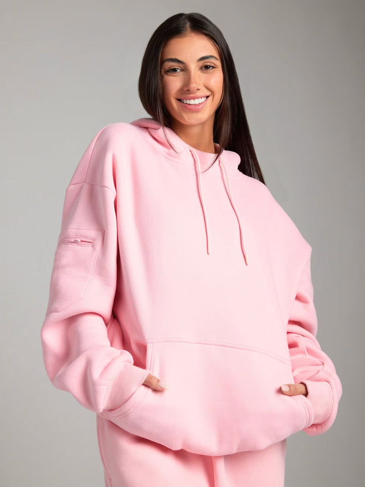 Women’s hoodie sweatshirt with integrated sleep mask and soft fleece lining Mune Fashion