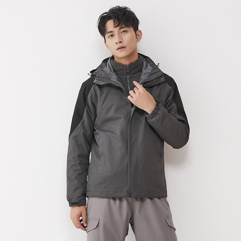 Women double-layer outdoor jacket with removable fleece inner jacket and windproof membrane Mune Fashion