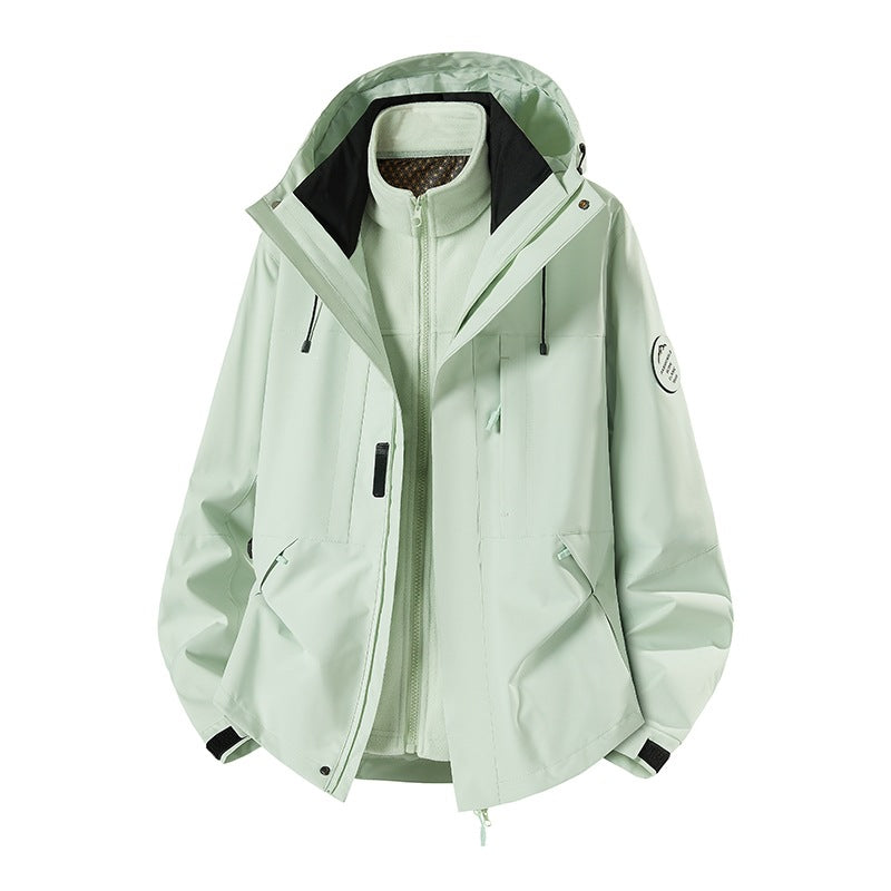 Men's Weatherproof Technical Softshell Trekking Jacket with Hood and Insulating Inner Insert Mune Fashion