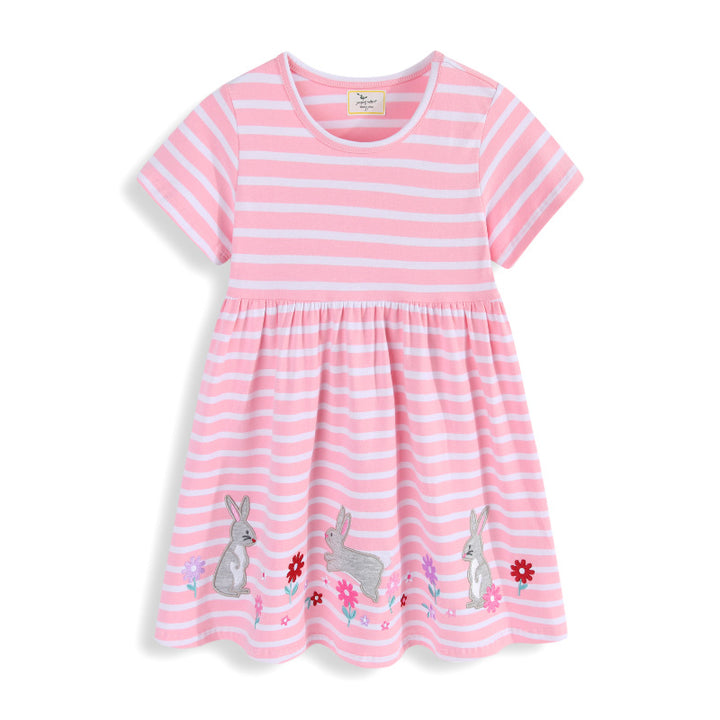 Girl's summer dress with cute bunny appliqués Mune Fashion