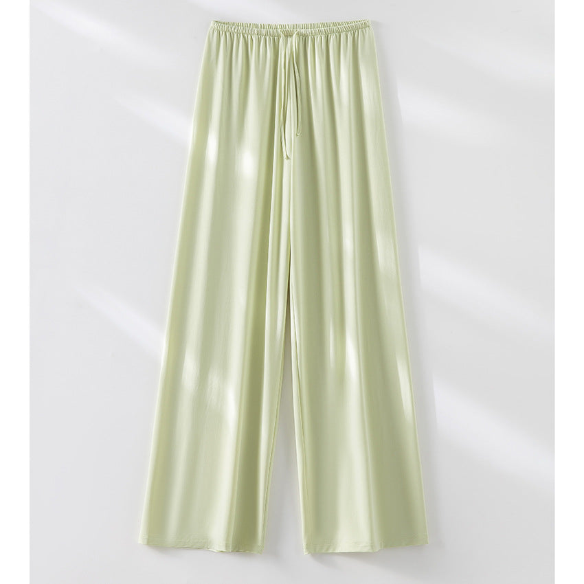 Women Wide Lounge Pants with Elastic Waistband and Drawstring Mune Fashion