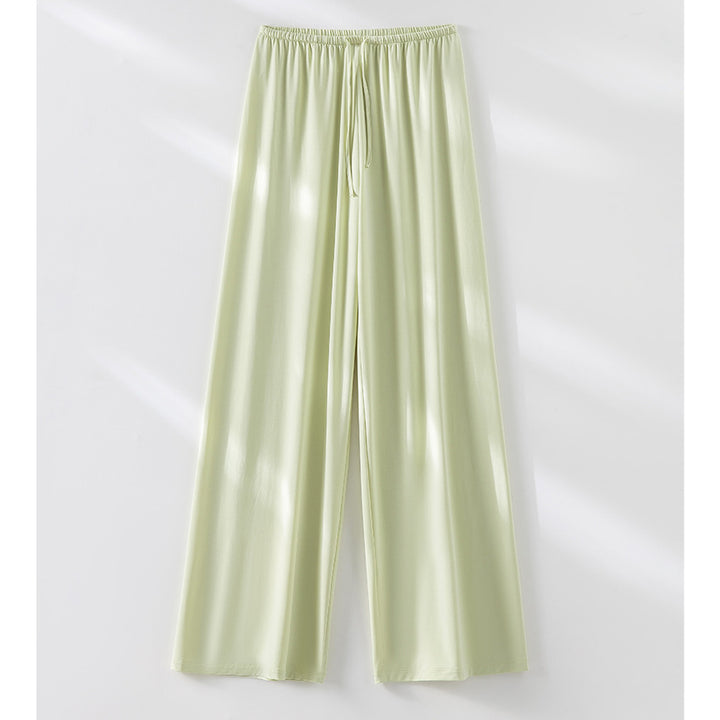 Women Wide Lounge Pants with Elastic Waistband and Drawstring Mune Fashion
