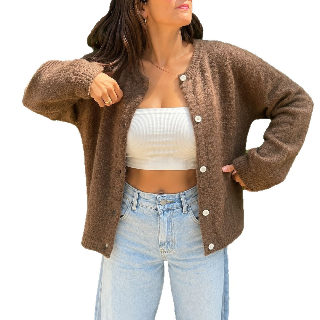 Women's cozy mohair cardigan with pearl buttons and oversized fit Mune Fashion