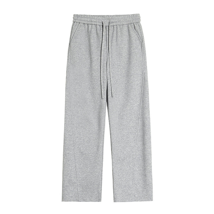 Men's loose-fitting tech leisure pants with elastic waistband, drawstring & crease Mune Fashion