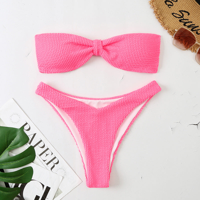 Women's bikini with elegant bandeau top and minimalist slip Mune Fashion