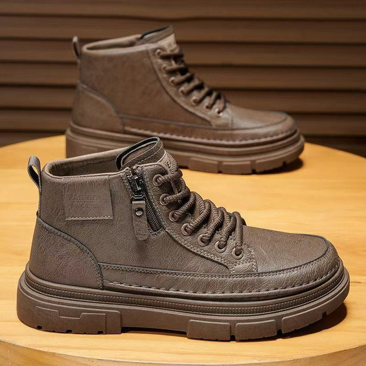 Men's chunky boots with zipper, padded shaft and profiled sole Mune Fashion