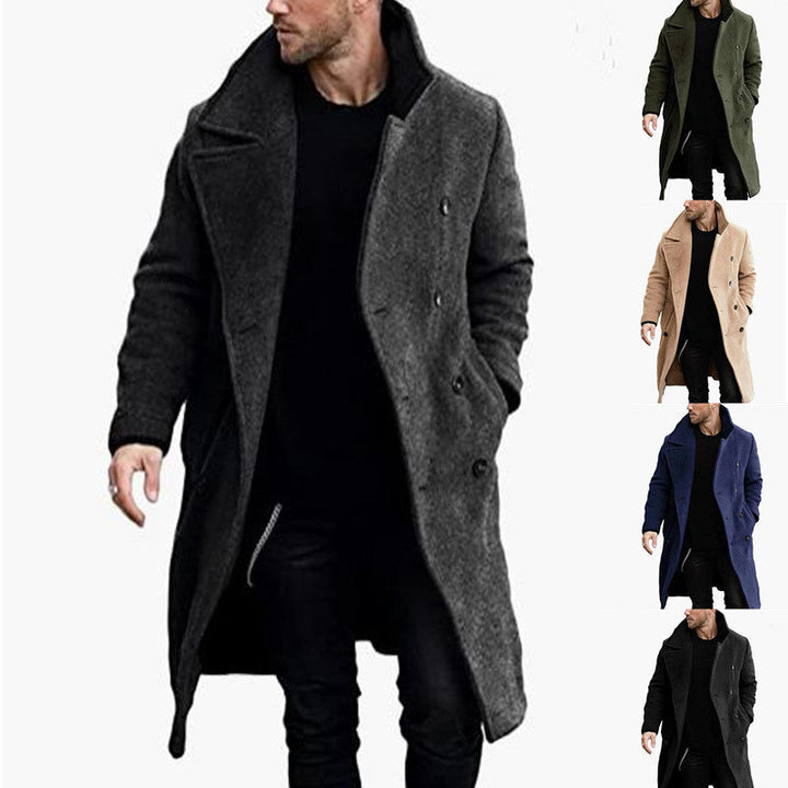 Men's Wool Coat In Modern Double-Breasted Toggle Look Mune