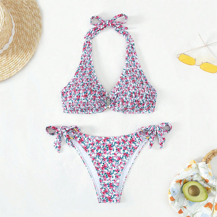 Women's triangle bikini with adjustable straps and floral design Mune Fashion