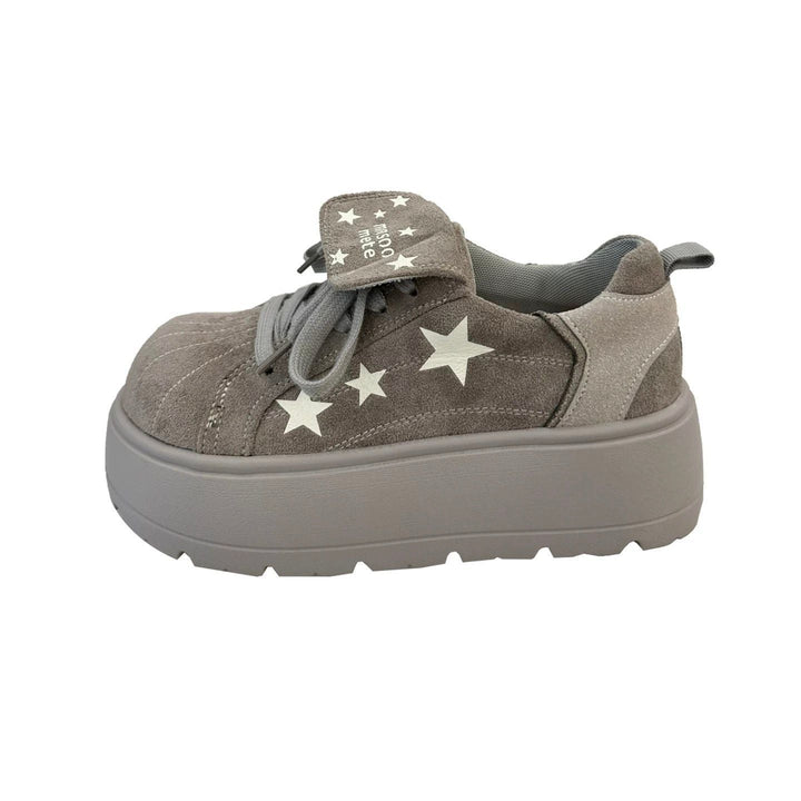 Women's Platform Sneaker with Stylish Star Details and Comfortable Velcro Closure Mune Fashion