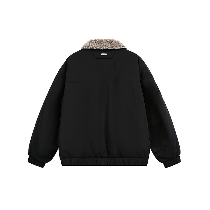Men's Lined Bomber Jacket with Teddy Collar and Utility Pockets Mune Fashion
