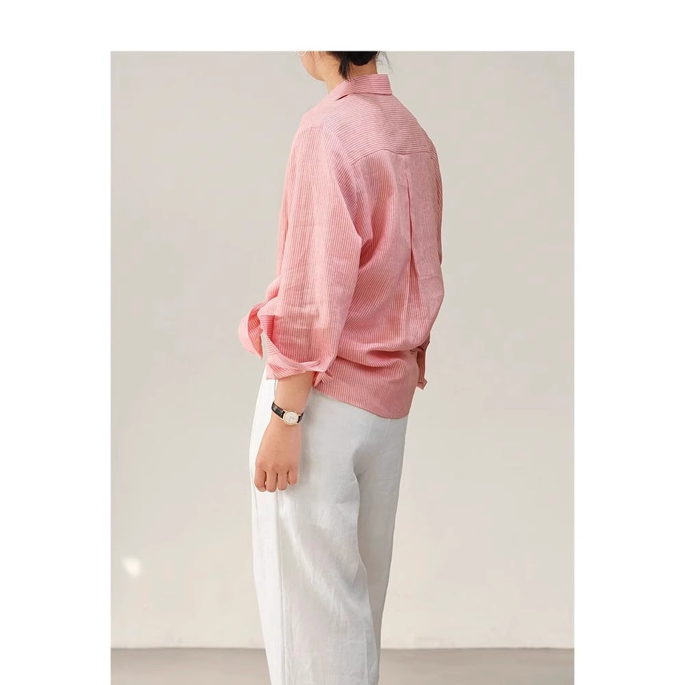 Ladies Elegant Striped Blouse Mune Fashion