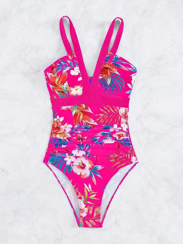 Women's One-Piece Swimsuit with Sophisticated Floral Design Mune Fashion