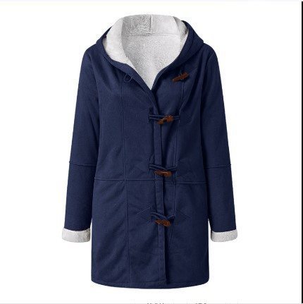 Women's teddy-lined duffle coat with hood, faux fur interior lining and toggle closures Mune Fashion