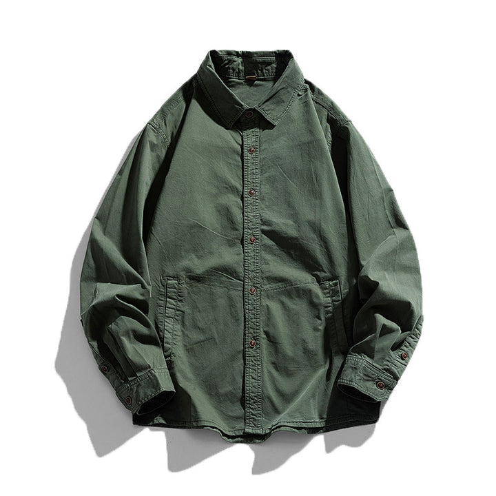 Men's Lightweight Canvas Work Shirt Jacket with Relaxed Fit and Large Side Pockets Mune Fashion
