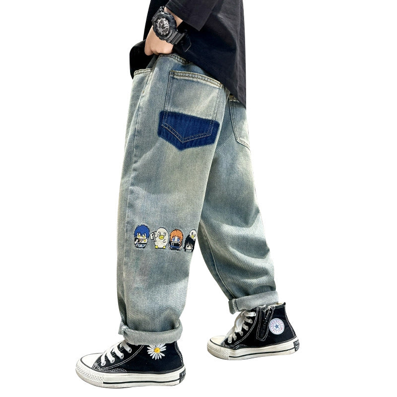 Unisex trendy Baggy Jeans with creative embroidery Mune Fashion
