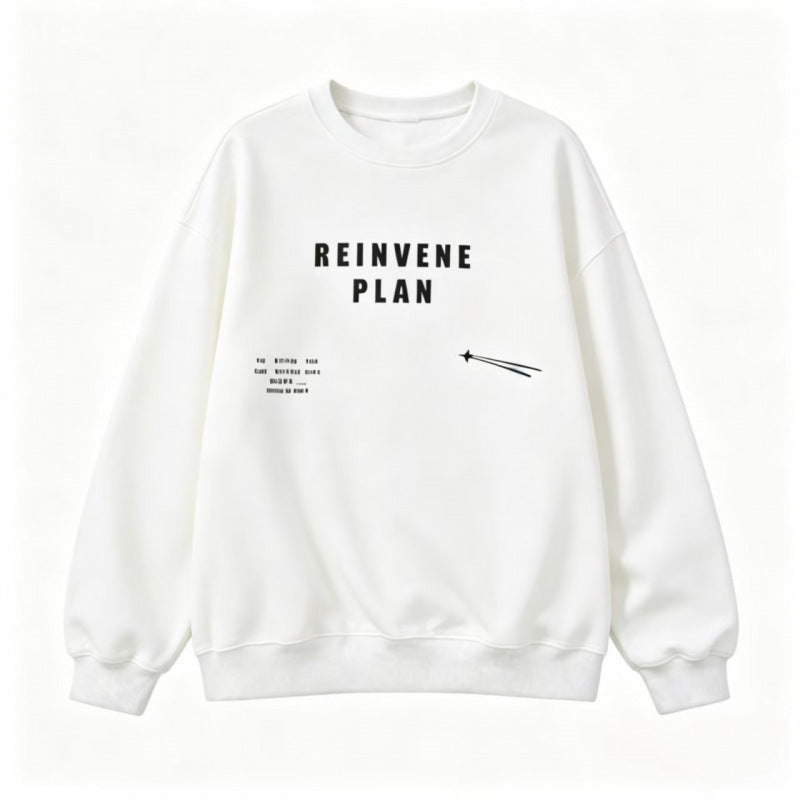 Unisex Oversize Sweatshirt with Round Neck, Statement Print and French Terry Inner Lining Mune Fashion