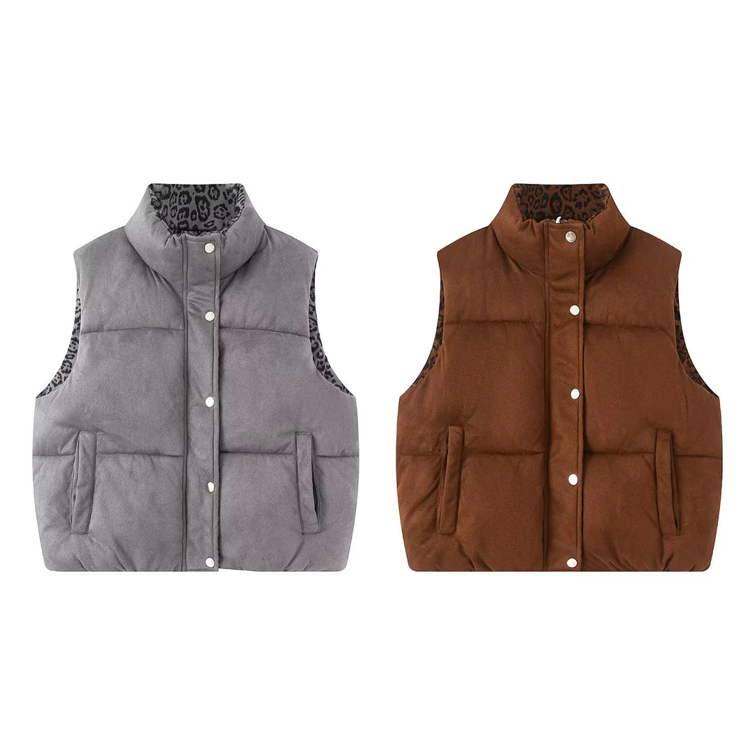 Ladies nano quilted vest with high collar and leo lining Mune Fashion