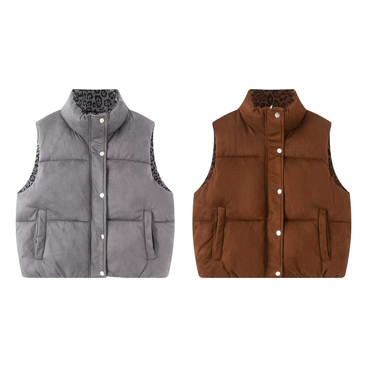 Ladies nano quilted vest with high collar and leo lining Mune Fashion