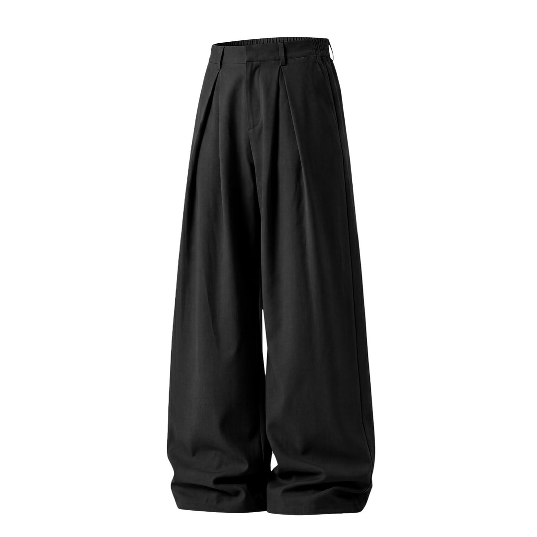Women's Extra Wide Palazzo Pants with Pleats, High Waist and Elastic Side Waistband Mune Fashion