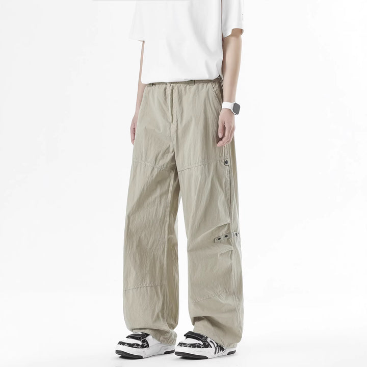 Men's Lightweight Travel Cargo Pants with Elastic Waistband and Adjustable Leg Hem Mune Fashion