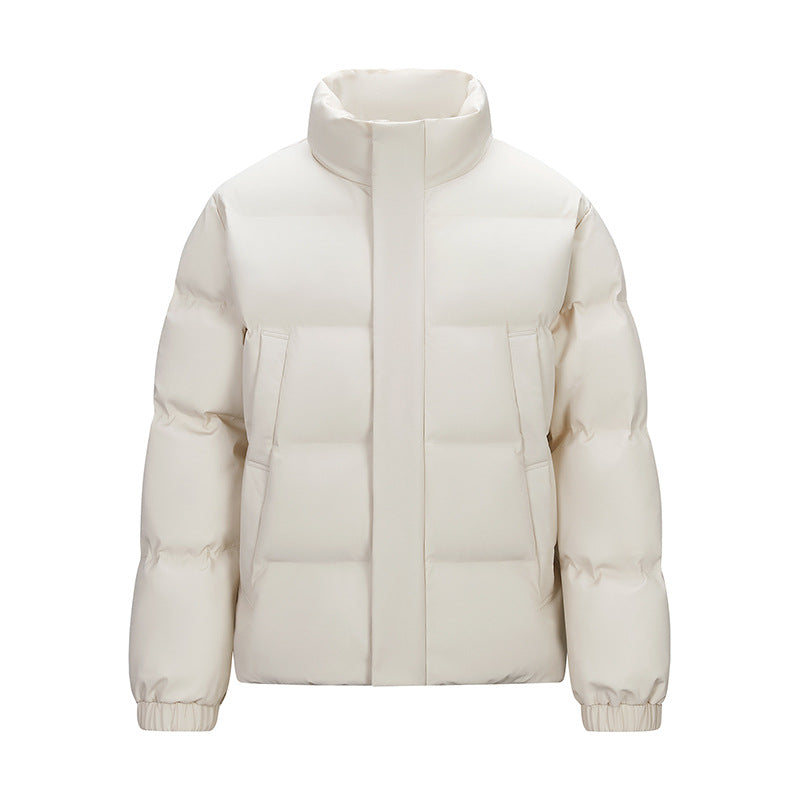 Men's Padded Quilted Jacket with High Stand-Up Collar and Concealed Zip Mune Fashion