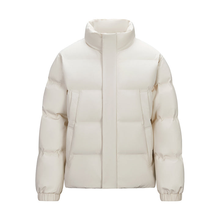 Men's Padded Quilted Jacket with High Stand-Up Collar and Concealed Zip Mune Fashion