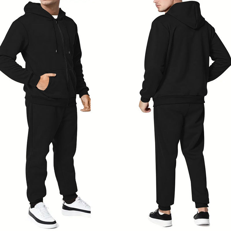 Men's two-piece zip hoodie and tapered jogging pants made of French Terry Mune Fashion