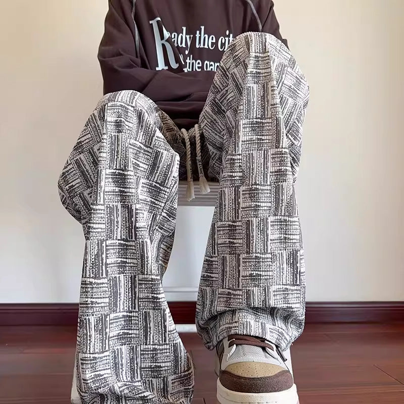 Women Vintage Checkered Leisure Pants