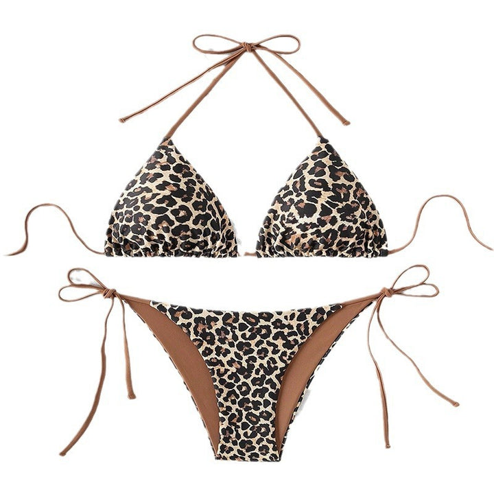 Women's triangle bikini with animal print and adjustable ties Mune Fashion