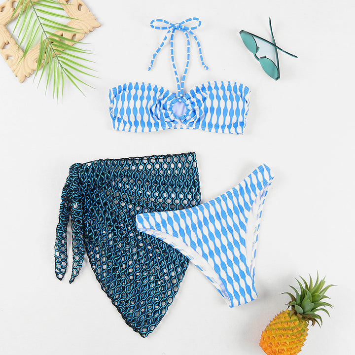 Women Bikini Set with Stylish Wrap Towel Mune Fashion