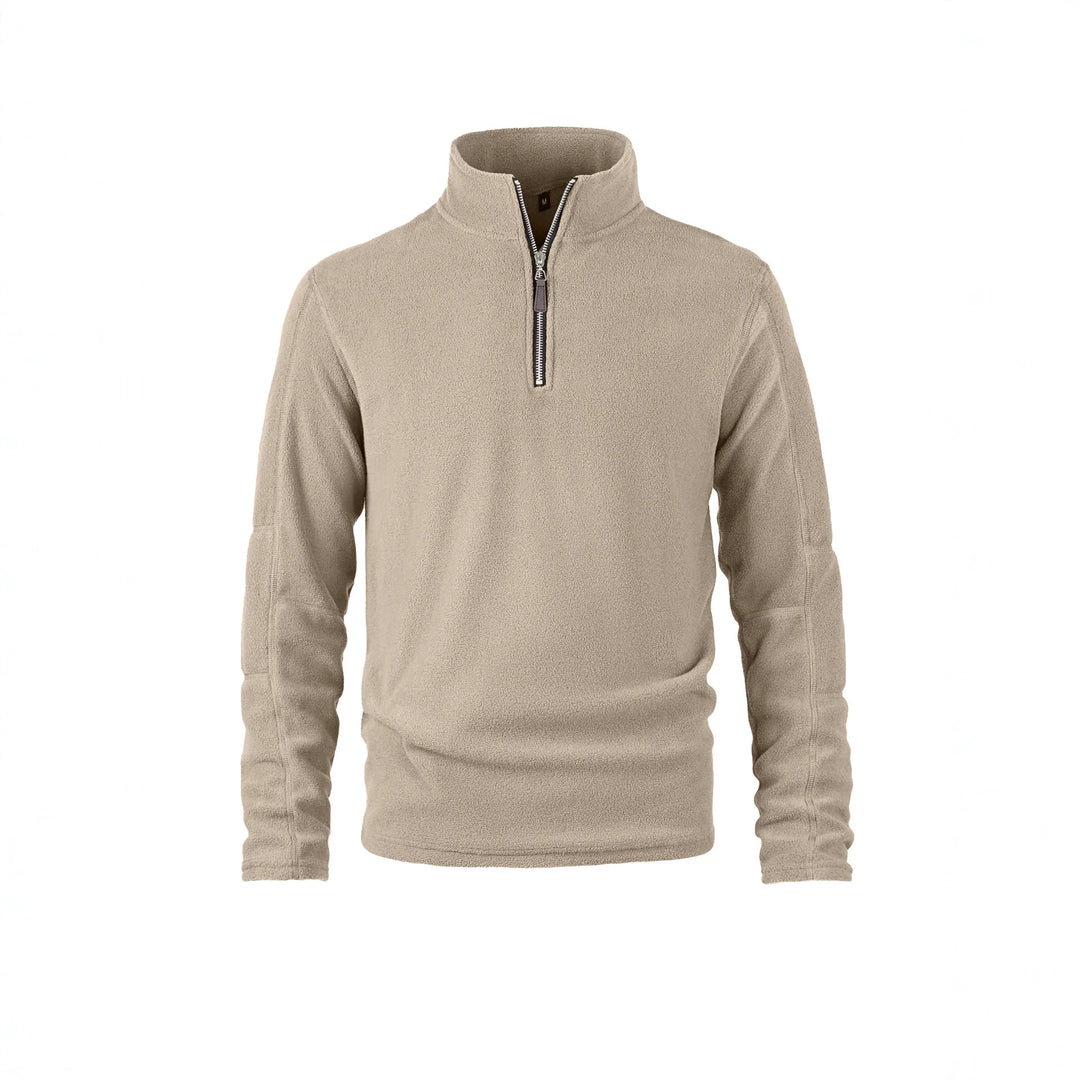 Men's fleece pullover with half zip and stand-up collar Mune Fashion