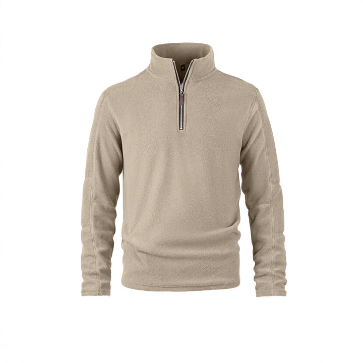 Men's fleece pullover with half zip and stand-up collar Mune Fashion