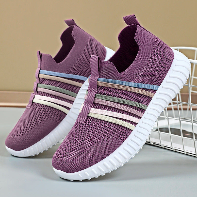 Women Lightweight and Breathable Slip-On Sneakers with Elastic Insert Mune Fashion