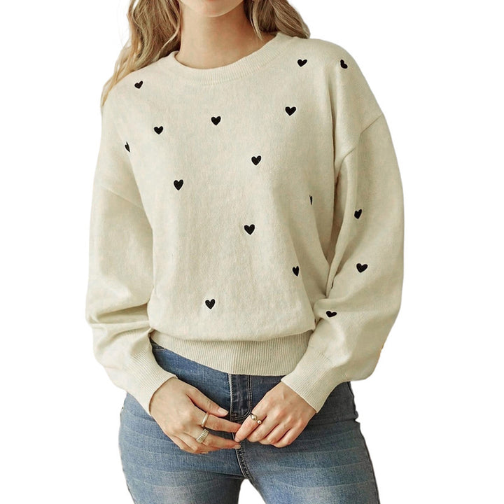 Ladies Stylish Sweater with Hearts Mune Fashion