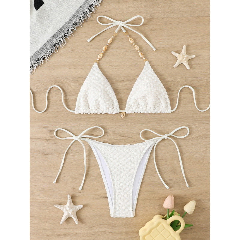 Women’s Crochet Bikini Set with Adjustable Side Ties and Unique Design Mune Fashion
