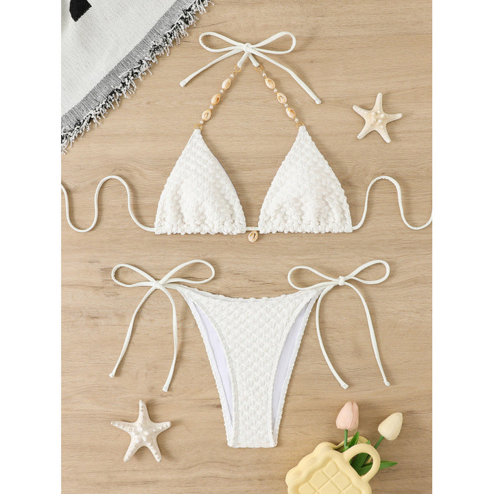 Women’s Crochet Bikini Set with Adjustable Side Ties and Unique Design Mune Fashion